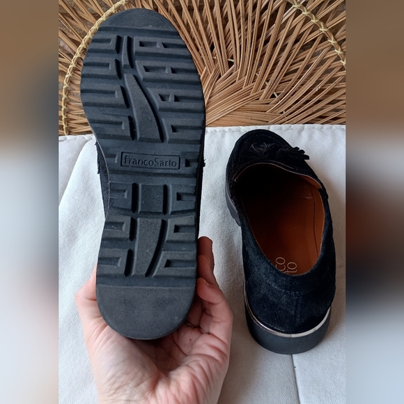 Franco Sarto Women's Black Suede Tassel Loafers_8 - Picture 4 of 6